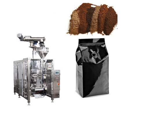 Confezionatrice verticale automatica quad bag con valvola di degasaggio per polvere di caffè da 250 g